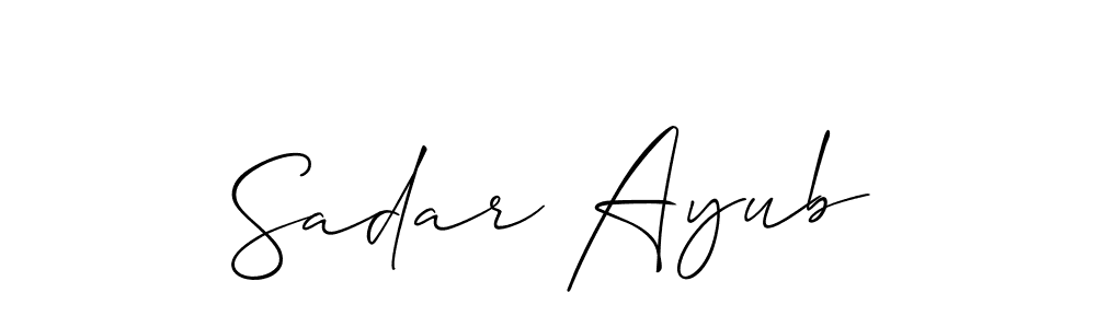 How to make Sadar Ayub signature? Allison_Script is a professional autograph style. Create handwritten signature for Sadar Ayub name. Sadar Ayub signature style 2 images and pictures png