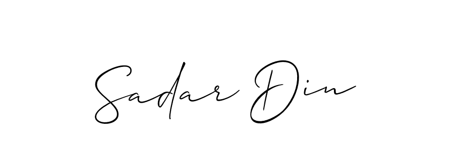 Use a signature maker to create a handwritten signature online. With this signature software, you can design (Allison_Script) your own signature for name Sadar Din. Sadar Din signature style 2 images and pictures png