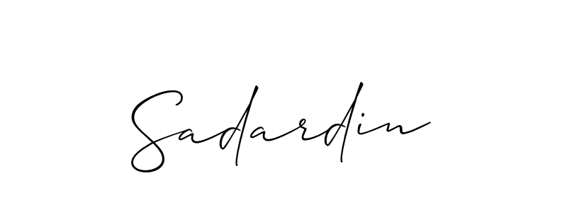 It looks lik you need a new signature style for name Sadardin. Design unique handwritten (Allison_Script) signature with our free signature maker in just a few clicks. Sadardin signature style 2 images and pictures png