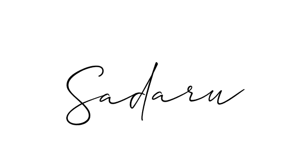 if you are searching for the best signature style for your name Sadaru. so please give up your signature search. here we have designed multiple signature styles  using Allison_Script. Sadaru signature style 2 images and pictures png