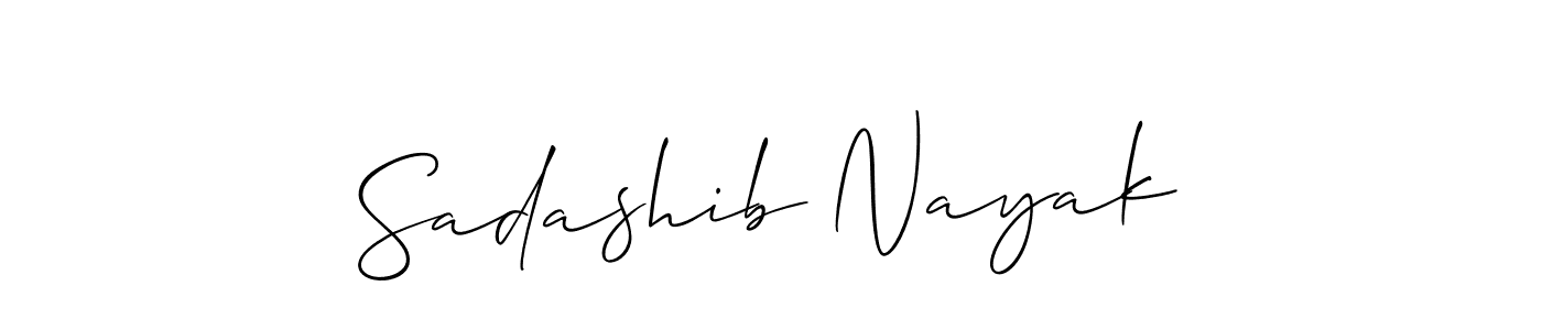 Design your own signature with our free online signature maker. With this signature software, you can create a handwritten (Allison_Script) signature for name Sadashib Nayak. Sadashib Nayak signature style 2 images and pictures png