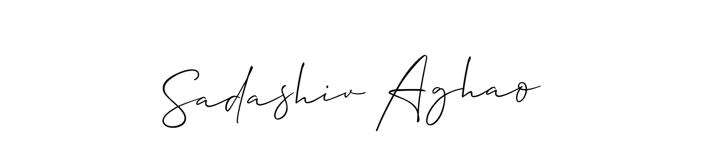 Also You can easily find your signature by using the search form. We will create Sadashiv Aghao name handwritten signature images for you free of cost using Allison_Script sign style. Sadashiv Aghao signature style 2 images and pictures png