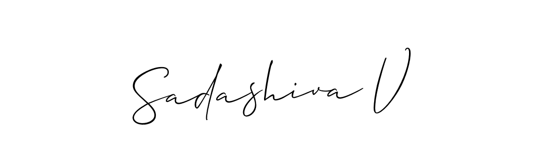 Also You can easily find your signature by using the search form. We will create Sadashiva V name handwritten signature images for you free of cost using Allison_Script sign style. Sadashiva V signature style 2 images and pictures png