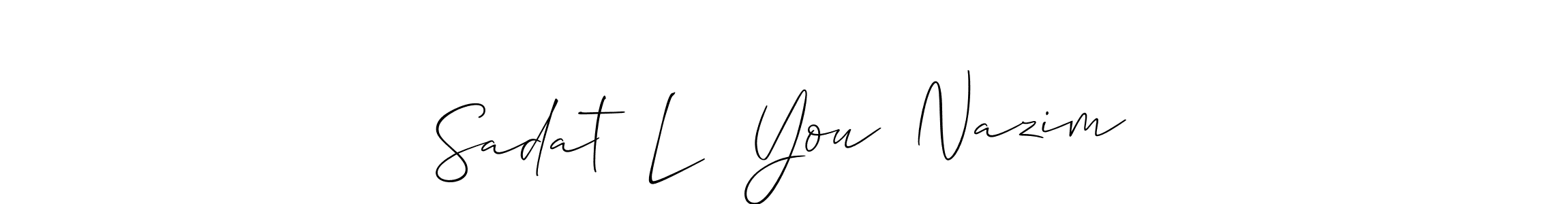 Allison_Script is a professional signature style that is perfect for those who want to add a touch of class to their signature. It is also a great choice for those who want to make their signature more unique. Get Sadat  L ❤ You  Nazim name to fancy signature for free. Sadat  L ❤ You  Nazim signature style 2 images and pictures png