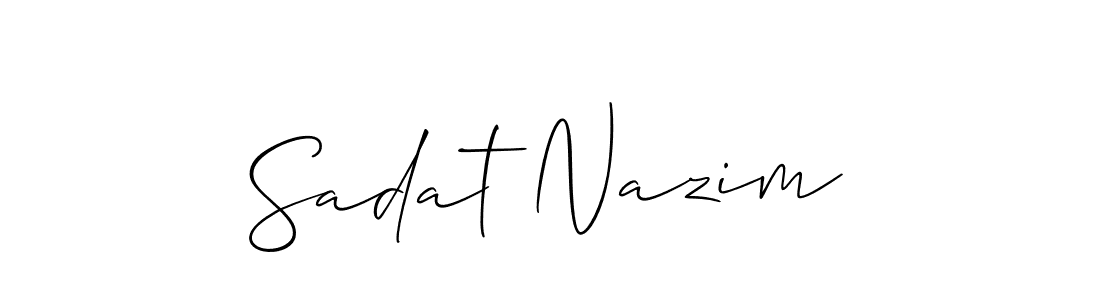 Allison_Script is a professional signature style that is perfect for those who want to add a touch of class to their signature. It is also a great choice for those who want to make their signature more unique. Get Sadat Nazim name to fancy signature for free. Sadat Nazim signature style 2 images and pictures png