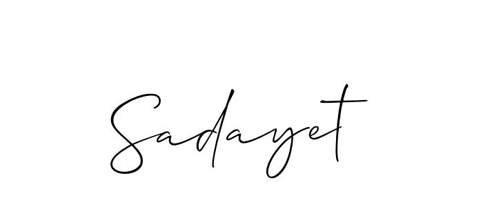 Make a beautiful signature design for name Sadayet. With this signature (Allison_Script) style, you can create a handwritten signature for free. Sadayet signature style 2 images and pictures png