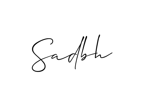 How to make Sadbh name signature. Use Allison_Script style for creating short signs online. This is the latest handwritten sign. Sadbh signature style 2 images and pictures png