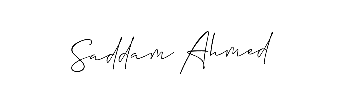 Make a short Saddam Ahmed signature style. Manage your documents anywhere anytime using Allison_Script. Create and add eSignatures, submit forms, share and send files easily. Saddam Ahmed signature style 2 images and pictures png