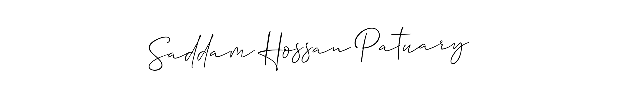 Allison_Script is a professional signature style that is perfect for those who want to add a touch of class to their signature. It is also a great choice for those who want to make their signature more unique. Get Saddam Hossan Patuary name to fancy signature for free. Saddam Hossan Patuary signature style 2 images and pictures png