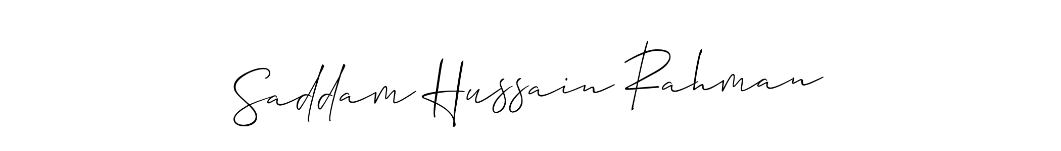 Also You can easily find your signature by using the search form. We will create Saddam Hussain Rahman name handwritten signature images for you free of cost using Allison_Script sign style. Saddam Hussain Rahman signature style 2 images and pictures png