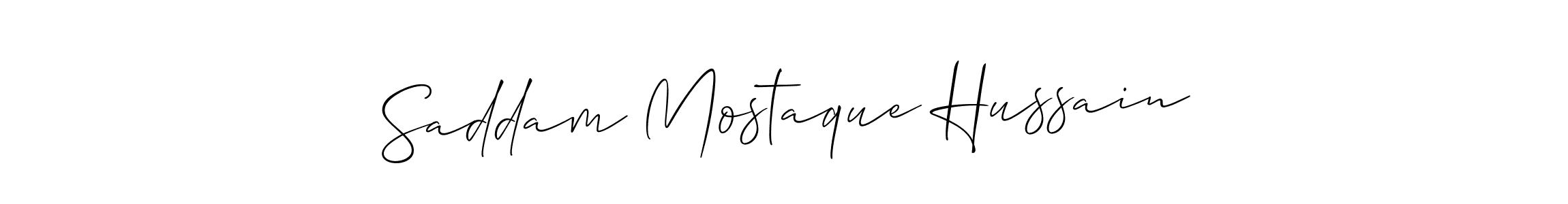 Design your own signature with our free online signature maker. With this signature software, you can create a handwritten (Allison_Script) signature for name Saddam Mostaque Hussain. Saddam Mostaque Hussain signature style 2 images and pictures png