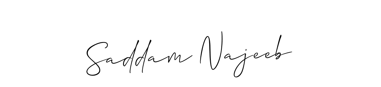 Also You can easily find your signature by using the search form. We will create Saddam Najeeb name handwritten signature images for you free of cost using Allison_Script sign style. Saddam Najeeb signature style 2 images and pictures png