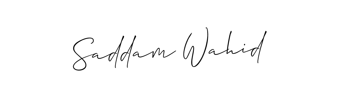 How to make Saddam Wahid signature? Allison_Script is a professional autograph style. Create handwritten signature for Saddam Wahid name. Saddam Wahid signature style 2 images and pictures png