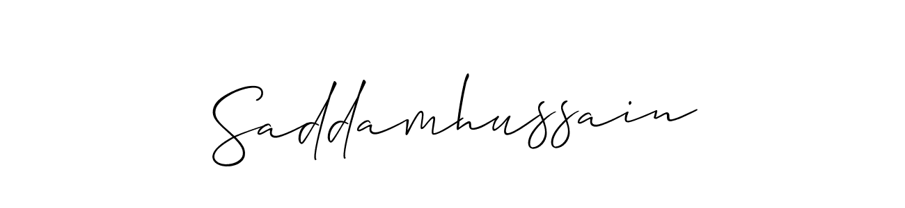 Make a beautiful signature design for name Saddamhussain. With this signature (Allison_Script) style, you can create a handwritten signature for free. Saddamhussain signature style 2 images and pictures png