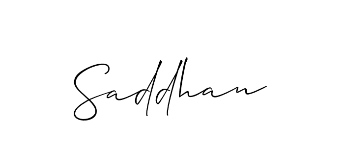 How to make Saddhan name signature. Use Allison_Script style for creating short signs online. This is the latest handwritten sign. Saddhan signature style 2 images and pictures png