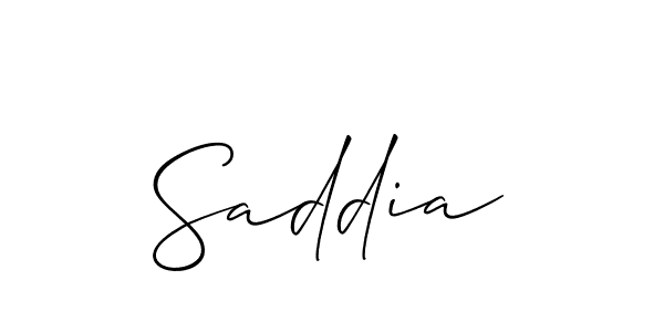 Design your own signature with our free online signature maker. With this signature software, you can create a handwritten (Allison_Script) signature for name Saddia. Saddia signature style 2 images and pictures png