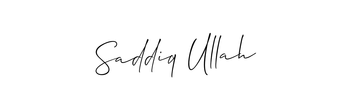 How to make Saddiq Ullah signature? Allison_Script is a professional autograph style. Create handwritten signature for Saddiq Ullah name. Saddiq Ullah signature style 2 images and pictures png