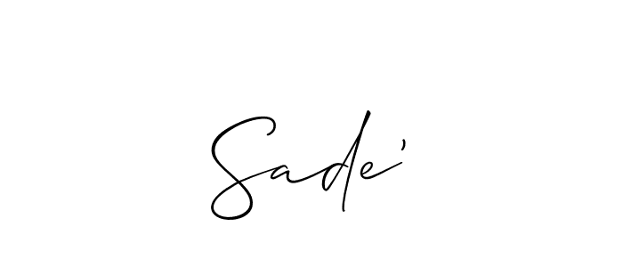 Similarly Allison_Script is the best handwritten signature design. Signature creator online .You can use it as an online autograph creator for name Sade’. Sade’ signature style 2 images and pictures png