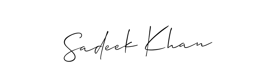 Allison_Script is a professional signature style that is perfect for those who want to add a touch of class to their signature. It is also a great choice for those who want to make their signature more unique. Get Sadeek Khan name to fancy signature for free. Sadeek Khan signature style 2 images and pictures png