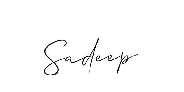 The best way (Allison_Script) to make a short signature is to pick only two or three words in your name. The name Sadeep include a total of six letters. For converting this name. Sadeep signature style 2 images and pictures png