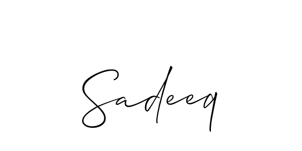 Also we have Sadeeq name is the best signature style. Create professional handwritten signature collection using Allison_Script autograph style. Sadeeq signature style 2 images and pictures png