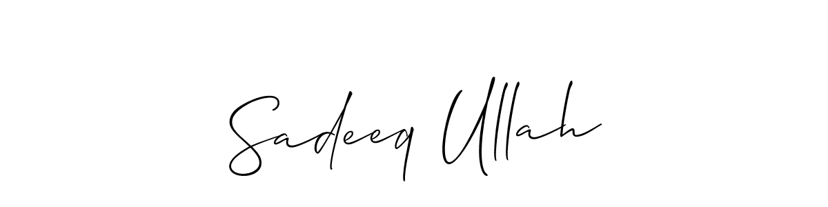 Also You can easily find your signature by using the search form. We will create Sadeeq Ullah name handwritten signature images for you free of cost using Allison_Script sign style. Sadeeq Ullah signature style 2 images and pictures png