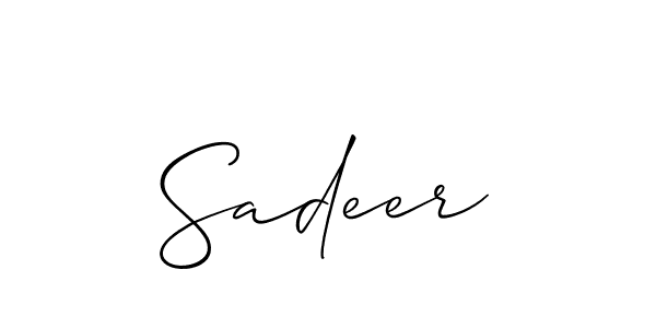 Create a beautiful signature design for name Sadeer. With this signature (Allison_Script) fonts, you can make a handwritten signature for free. Sadeer signature style 2 images and pictures png