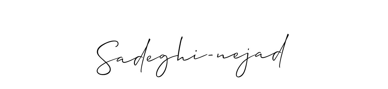 You should practise on your own different ways (Allison_Script) to write your name (Sadeghi-nejad) in signature. don't let someone else do it for you. Sadeghi-nejad signature style 2 images and pictures png