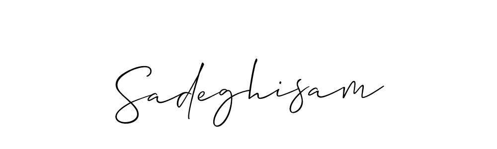 Use a signature maker to create a handwritten signature online. With this signature software, you can design (Allison_Script) your own signature for name Sadeghisam. Sadeghisam signature style 2 images and pictures png
