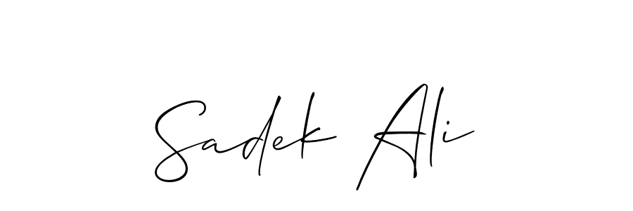 Similarly Allison_Script is the best handwritten signature design. Signature creator online .You can use it as an online autograph creator for name Sadek Ali. Sadek Ali signature style 2 images and pictures png