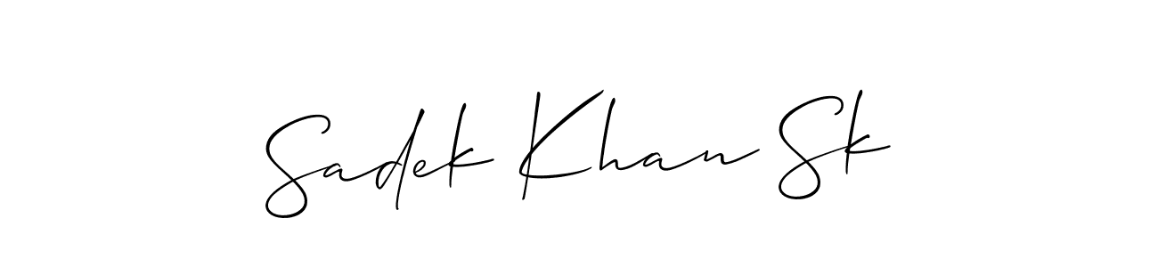 Use a signature maker to create a handwritten signature online. With this signature software, you can design (Allison_Script) your own signature for name Sadek Khan Sk. Sadek Khan Sk signature style 2 images and pictures png