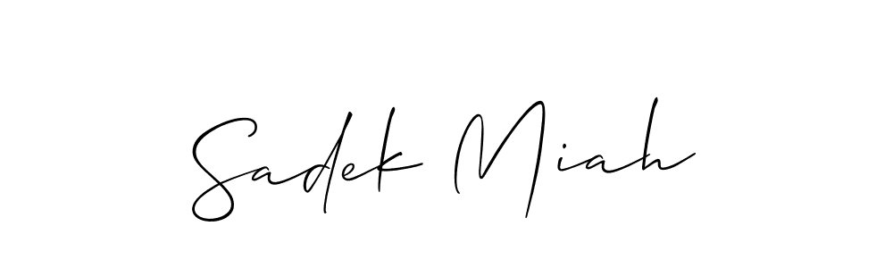 Also You can easily find your signature by using the search form. We will create Sadek Miah name handwritten signature images for you free of cost using Allison_Script sign style. Sadek Miah signature style 2 images and pictures png