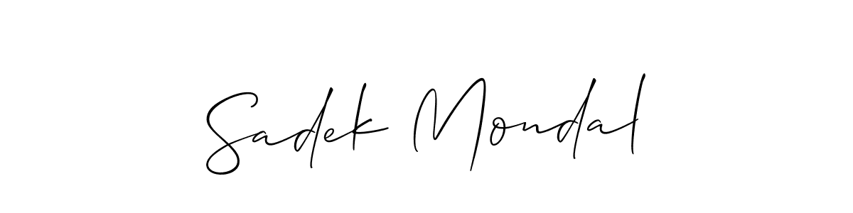 How to make Sadek Mondal name signature. Use Allison_Script style for creating short signs online. This is the latest handwritten sign. Sadek Mondal signature style 2 images and pictures png