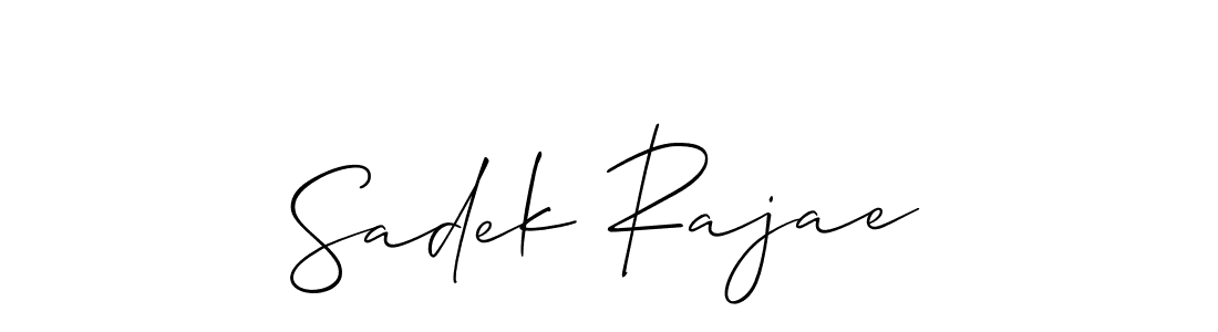 if you are searching for the best signature style for your name Sadek Rajae. so please give up your signature search. here we have designed multiple signature styles  using Allison_Script. Sadek Rajae signature style 2 images and pictures png