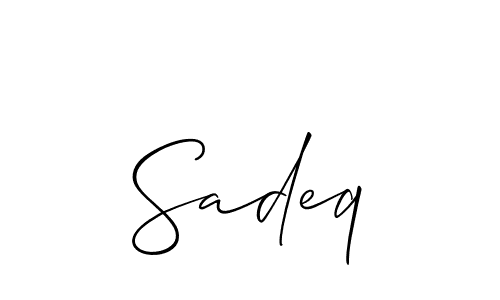 The best way (Allison_Script) to make a short signature is to pick only two or three words in your name. The name Sadeq include a total of six letters. For converting this name. Sadeq signature style 2 images and pictures png