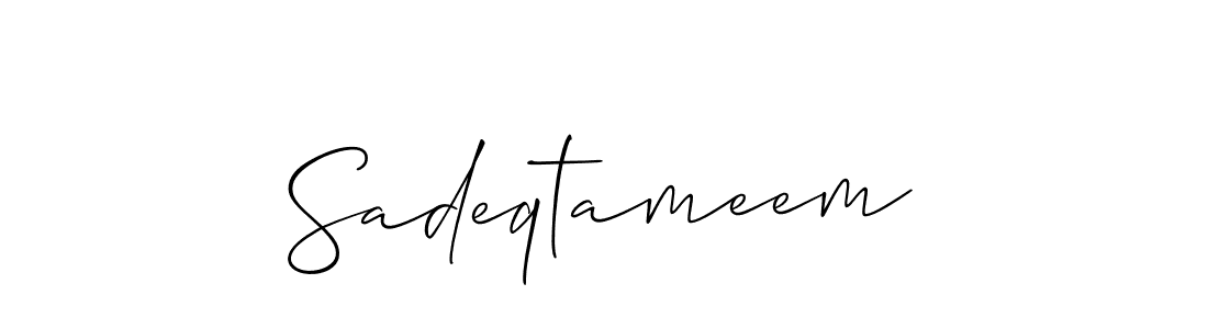 How to make Sadeqtameem signature? Allison_Script is a professional autograph style. Create handwritten signature for Sadeqtameem name. Sadeqtameem signature style 2 images and pictures png