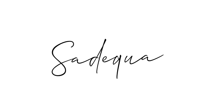 Also we have Sadequa name is the best signature style. Create professional handwritten signature collection using Allison_Script autograph style. Sadequa signature style 2 images and pictures png