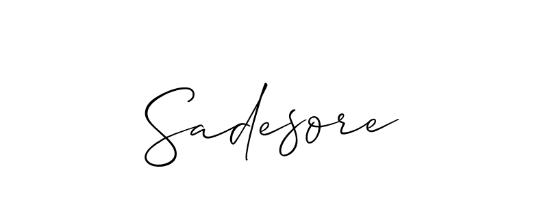 Use a signature maker to create a handwritten signature online. With this signature software, you can design (Allison_Script) your own signature for name Sadesore. Sadesore signature style 2 images and pictures png