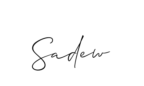 Make a beautiful signature design for name Sadew. With this signature (Allison_Script) style, you can create a handwritten signature for free. Sadew signature style 2 images and pictures png