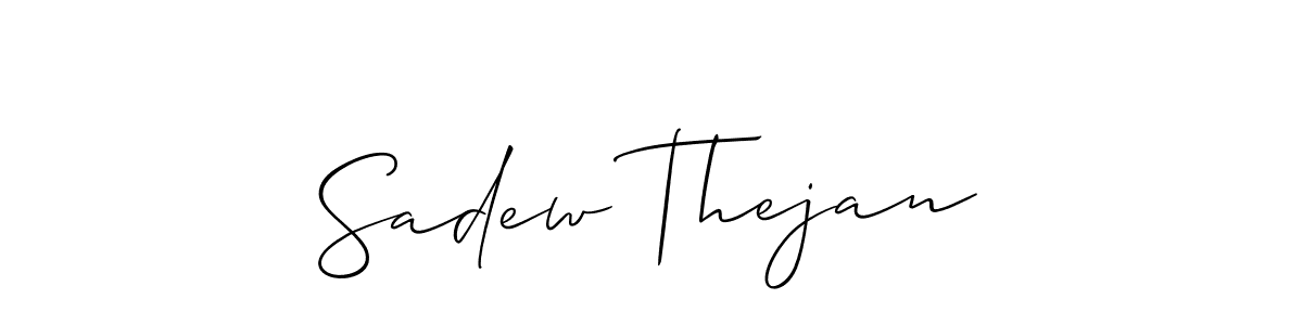You should practise on your own different ways (Allison_Script) to write your name (Sadew Thejan) in signature. don't let someone else do it for you. Sadew Thejan signature style 2 images and pictures png