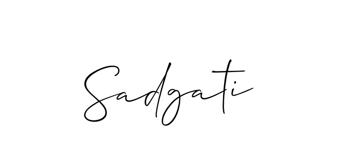 How to make Sadgati name signature. Use Allison_Script style for creating short signs online. This is the latest handwritten sign. Sadgati signature style 2 images and pictures png