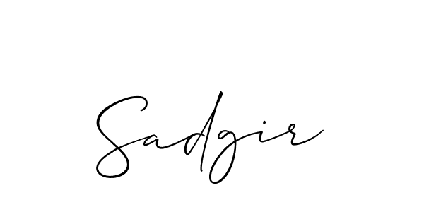 Create a beautiful signature design for name Sadgir. With this signature (Allison_Script) fonts, you can make a handwritten signature for free. Sadgir signature style 2 images and pictures png