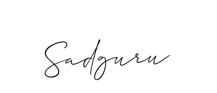 if you are searching for the best signature style for your name Sadguru. so please give up your signature search. here we have designed multiple signature styles  using Allison_Script. Sadguru signature style 2 images and pictures png