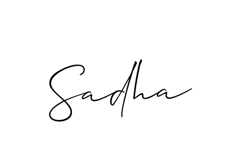 Make a beautiful signature design for name Sadha. With this signature (Allison_Script) style, you can create a handwritten signature for free. Sadha signature style 2 images and pictures png