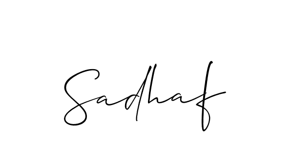 Make a beautiful signature design for name Sadhaf. With this signature (Allison_Script) style, you can create a handwritten signature for free. Sadhaf signature style 2 images and pictures png