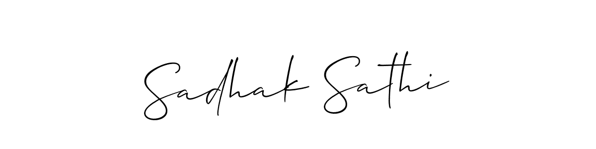 Create a beautiful signature design for name Sadhak Sathi. With this signature (Allison_Script) fonts, you can make a handwritten signature for free. Sadhak Sathi signature style 2 images and pictures png