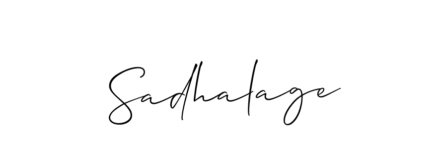 Sadhalage stylish signature style. Best Handwritten Sign (Allison_Script) for my name. Handwritten Signature Collection Ideas for my name Sadhalage. Sadhalage signature style 2 images and pictures png
