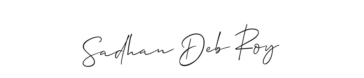 How to make Sadhan Deb Roy name signature. Use Allison_Script style for creating short signs online. This is the latest handwritten sign. Sadhan Deb Roy signature style 2 images and pictures png