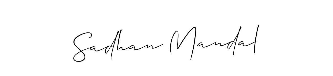 You should practise on your own different ways (Allison_Script) to write your name (Sadhan Mandal) in signature. don't let someone else do it for you. Sadhan Mandal signature style 2 images and pictures png