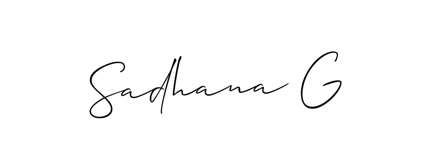 Also we have Sadhana G name is the best signature style. Create professional handwritten signature collection using Allison_Script autograph style. Sadhana G signature style 2 images and pictures png